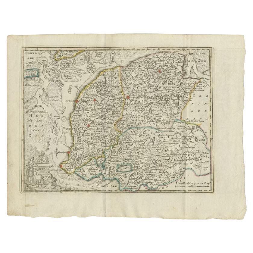 Antique Map of the Province of Friesland by Keizer & De Lat, 1788