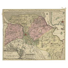 Antique Map of the Province of Groningen in the Netherlands, c.1700
