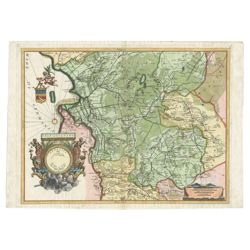 Antique Map of the Province of Overijssel by Coronelli, c.1692 For Sale