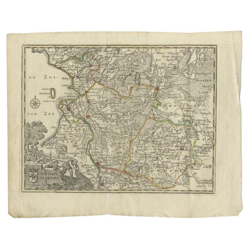 Antique Map of the Province of Overijssel by Keizer & De Lat, 1788 For Sale