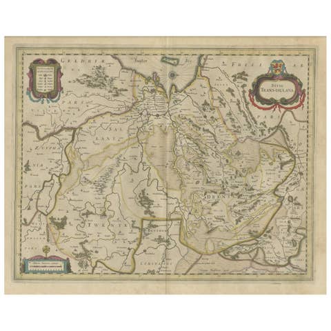 Antique Map of the Province of Overijssel, the Netherlands