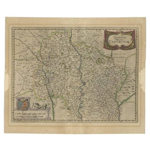 Antique Map of the French Province of Quercy, ca.1625