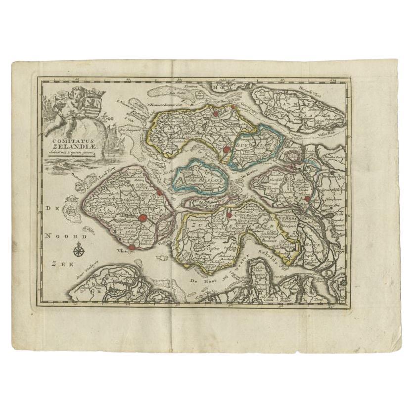Antique Map of the Province of Zeeland by Keizer & De Lat, 1788 For Sale