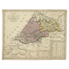Antike Karte der Provinz Zuid-Holland und Utrecht von Veelwaard, um 1840