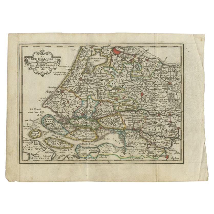 Antique Map of the Province of Zuid-Holland by Keizer & De Lat, 1788 For Sale