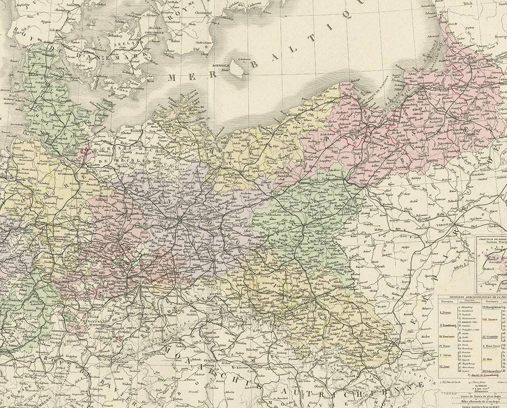Antique Map of the Prussian Monarchy by Levasseur, '1875'