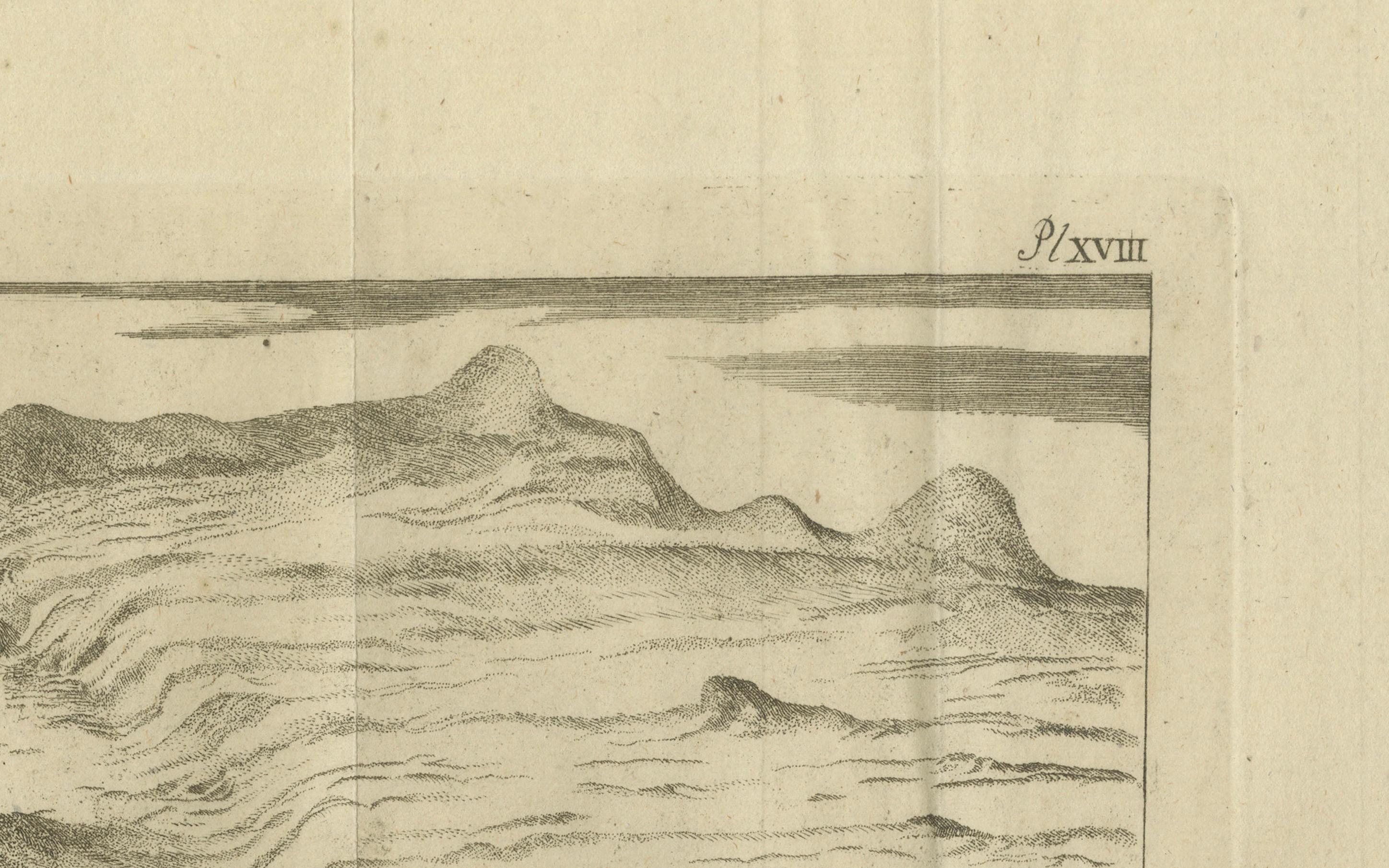 Mapa antiguo de las pirámides de Saqqara y Dahshur - Egipto, c.1770s Holandés en venta