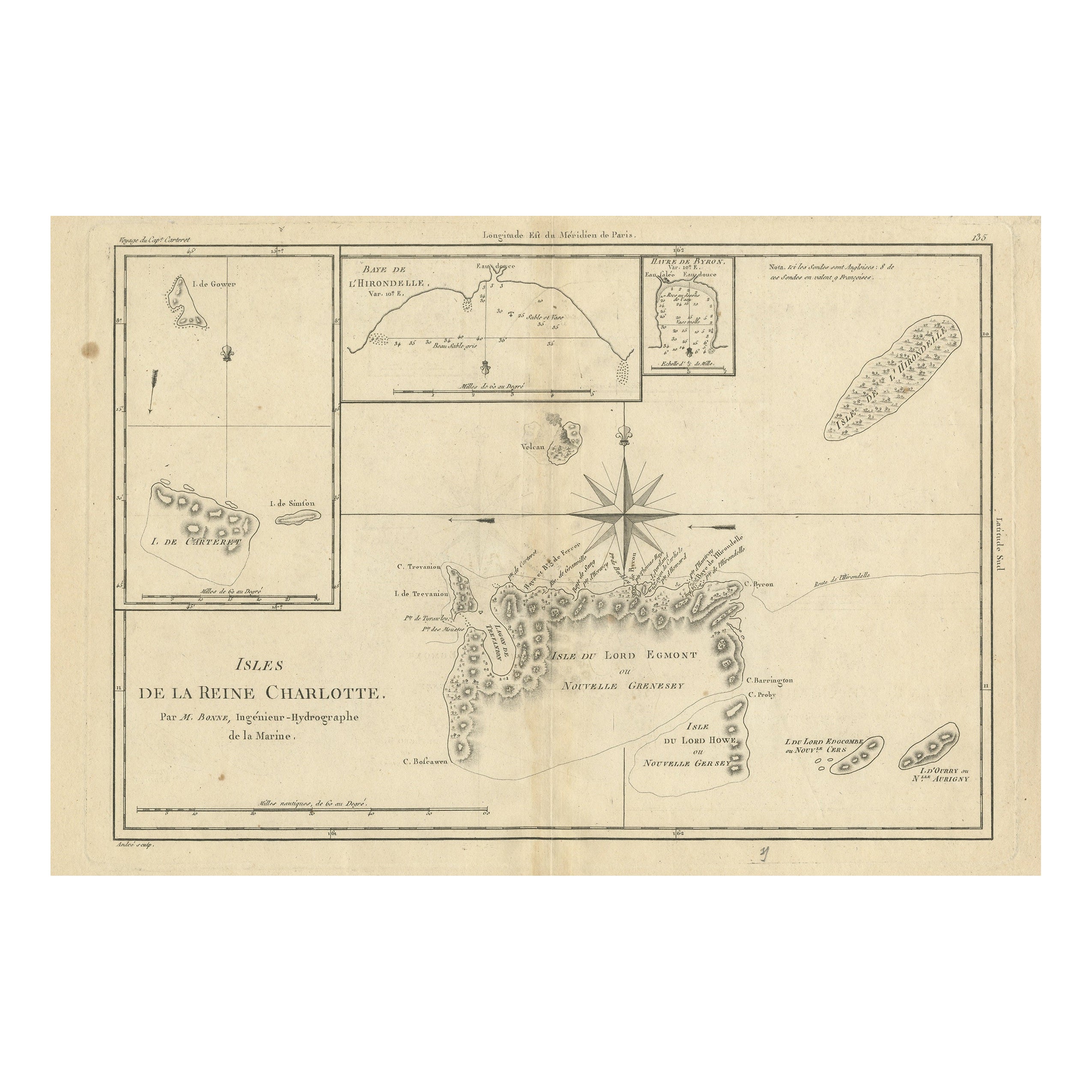 Mapa antiguo de las Islas de la Reina Carlota, Haida Gwaii en venta