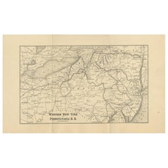 Antique Map of the Railroad of New York and Pennsylvania, circa 1890