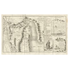 Carta antica del Mar Rosso e della Bassa Tebaide con le piante dei monasteri, Egitto, 1777