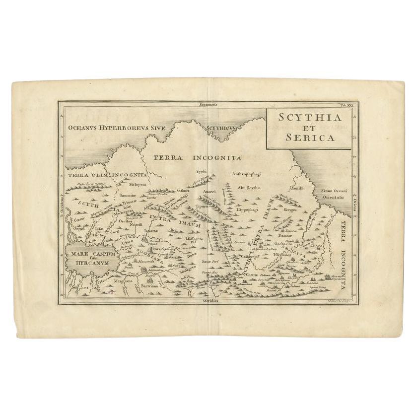 Antique Map of the Region Between the Caspian and the Sea of China by Toms, 1799