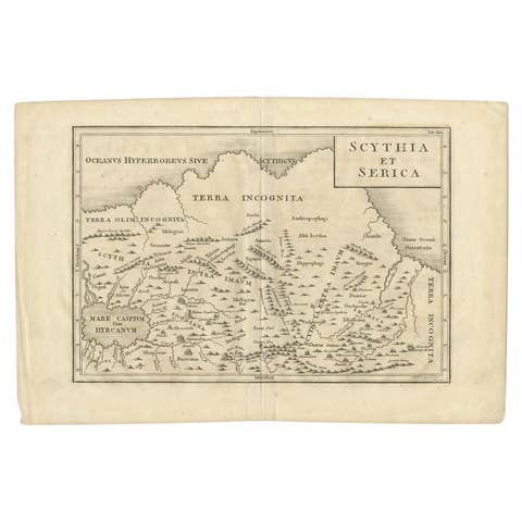 Antique Map of the Region Between the Caspian and the Sea of China by Toms, 1799