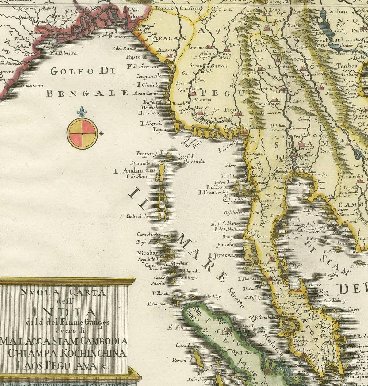Antique Map of the Region Centered on the Malay Peninsula by Tirion 'c.1760'