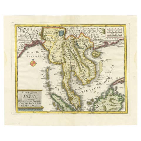 Antique Map of the Region Centered on the Malay Peninsula by Tirion 'c.1760'
