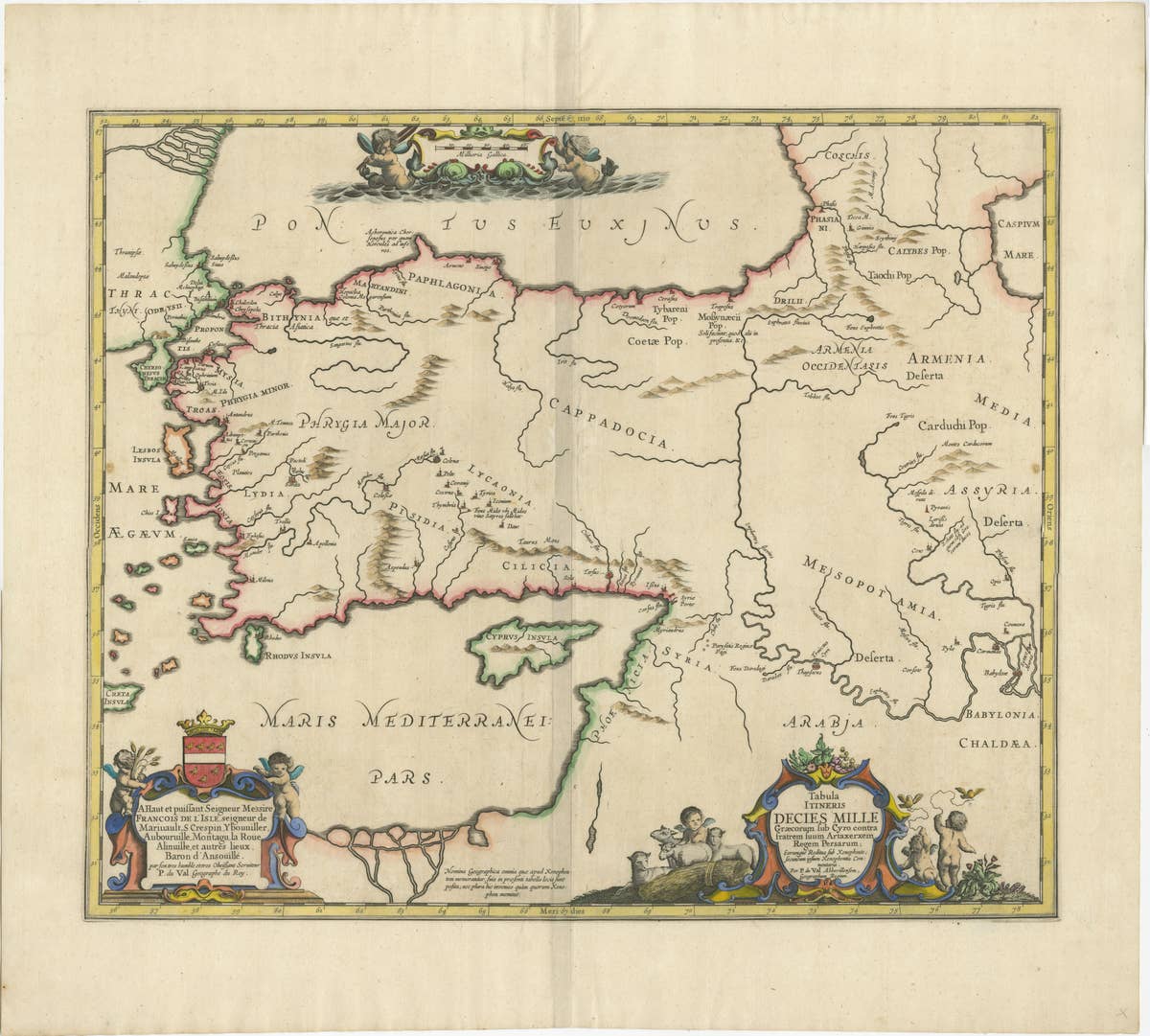 Antique Map of the Region involved in the Conquest of Cyrus the Great