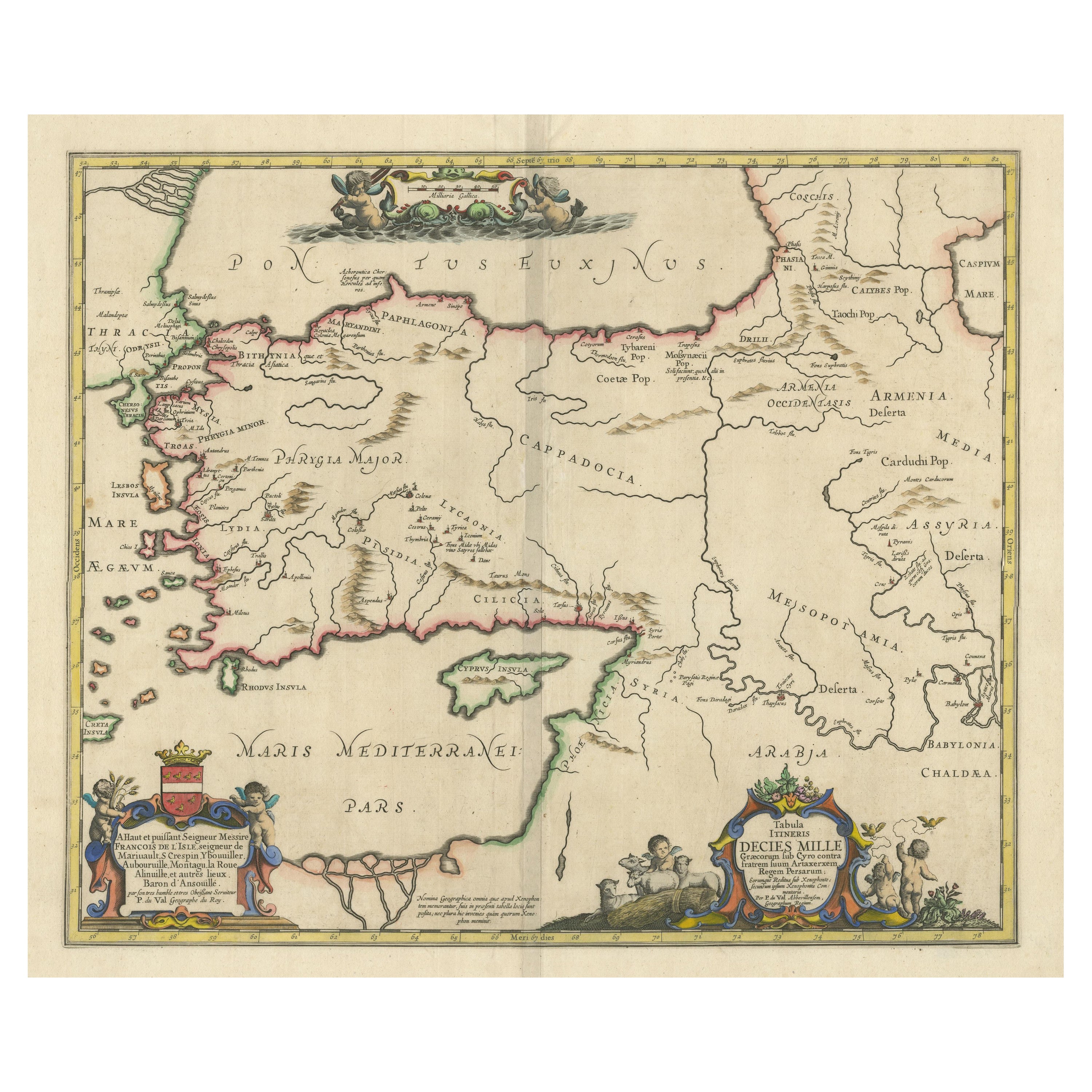 Mapa antiguo de la región de la conquista de Ciro el Grande