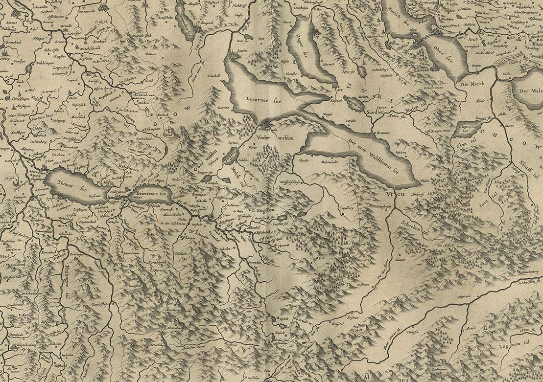 Antique Map of the Region of Aargau by Janssonius, '1657'
