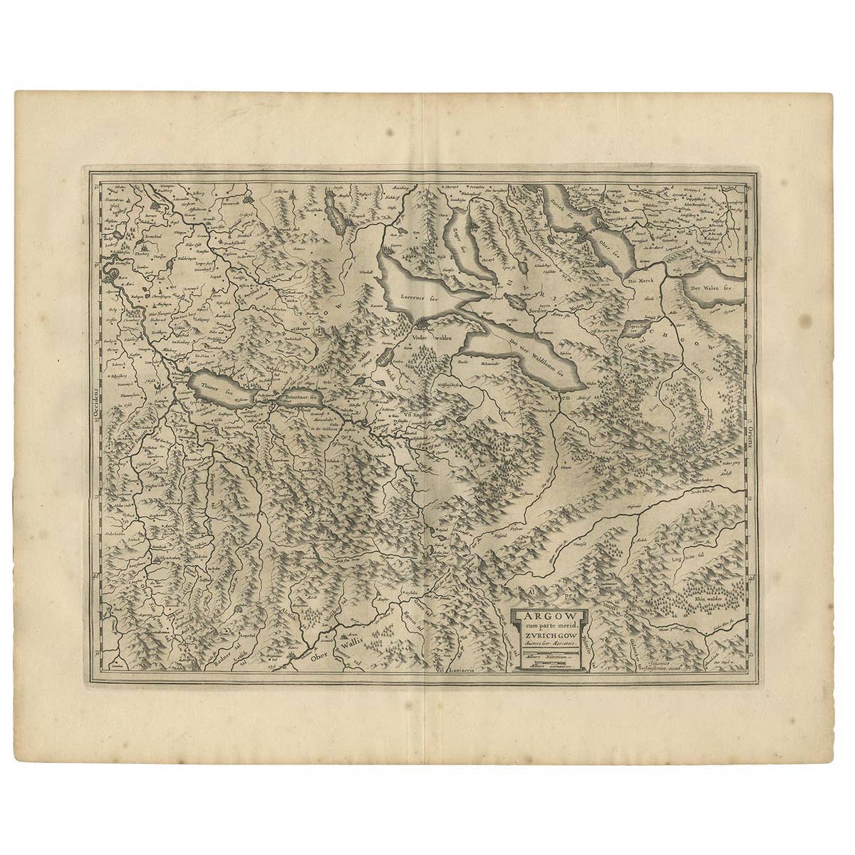 Antique Map of the Region of Aargau by Janssonius, '1657'