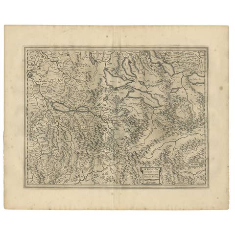 Antique Map of the Region of Aargau by Janssonius, '1657'