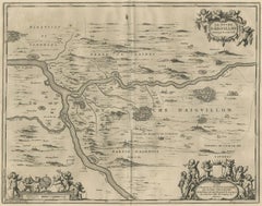 Antique Map of the Region of Aiguillon by Janssonius, 1657