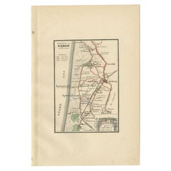 Antike Karte der Region Alkmaar von Craandijk, 1884
