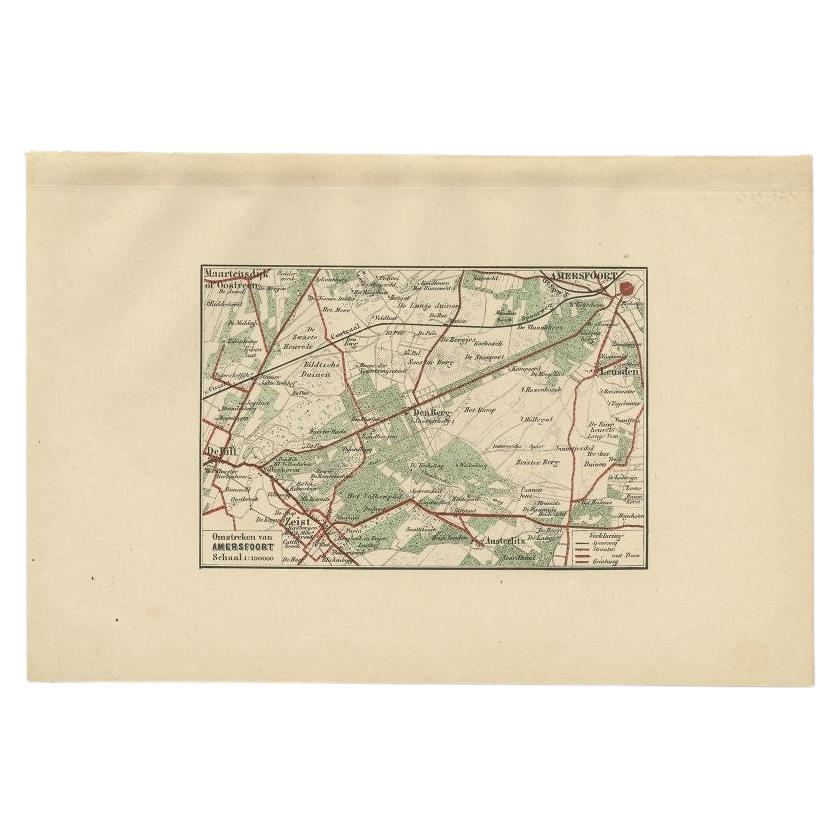 Antike Karte der Region Amersfoort von Craandijk, 1884