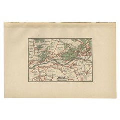 Antique Map of the Region of Arnhem and Wageningen by Craandijk, 1884