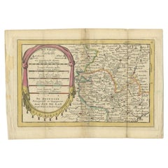 Antique Map of the Region of Beauvais in France, 1737