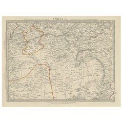 Carta geografica antica della regione di Berar e Rewah in India, 1832