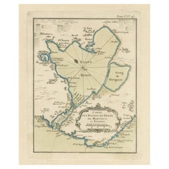 Antike Karte der Region von Berre-l'Étang, Frankreich