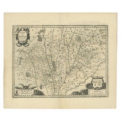 Antique Map of the Region of Blois by Janssonius, c.1650