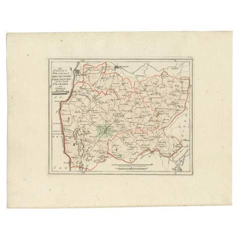 Antique Map of the Region of Bolsward and Sneek by Von Reilly, 1791
