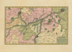 Antique Map of the Region of Bouchain and Cambrai by Visscher 'circa 1680'