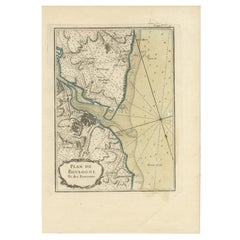 Antique Map of the Region of Boulogne-sur-Mer by Bellin '1764'