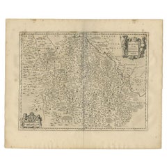 Antique Map of the Region of Bourbon by Janssonius, 1657