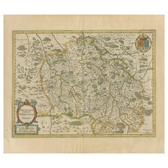 Carte ancienne de la région du Bourbonnais par Janssonius:: vers 1640
