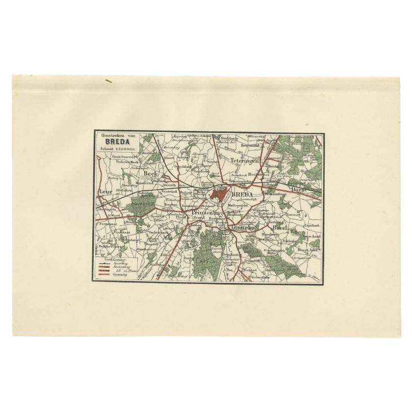 Antike Karte der Region Breda von Craandijk, 1884