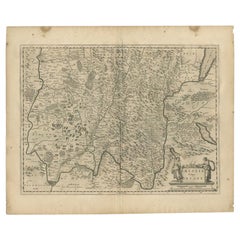 Carte ancienne de la région de Bresse par Janssonius, 1657