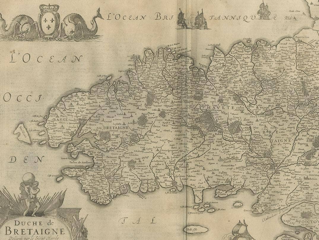 Antique Map of the Region of Bretagne by Janssonius '1657'