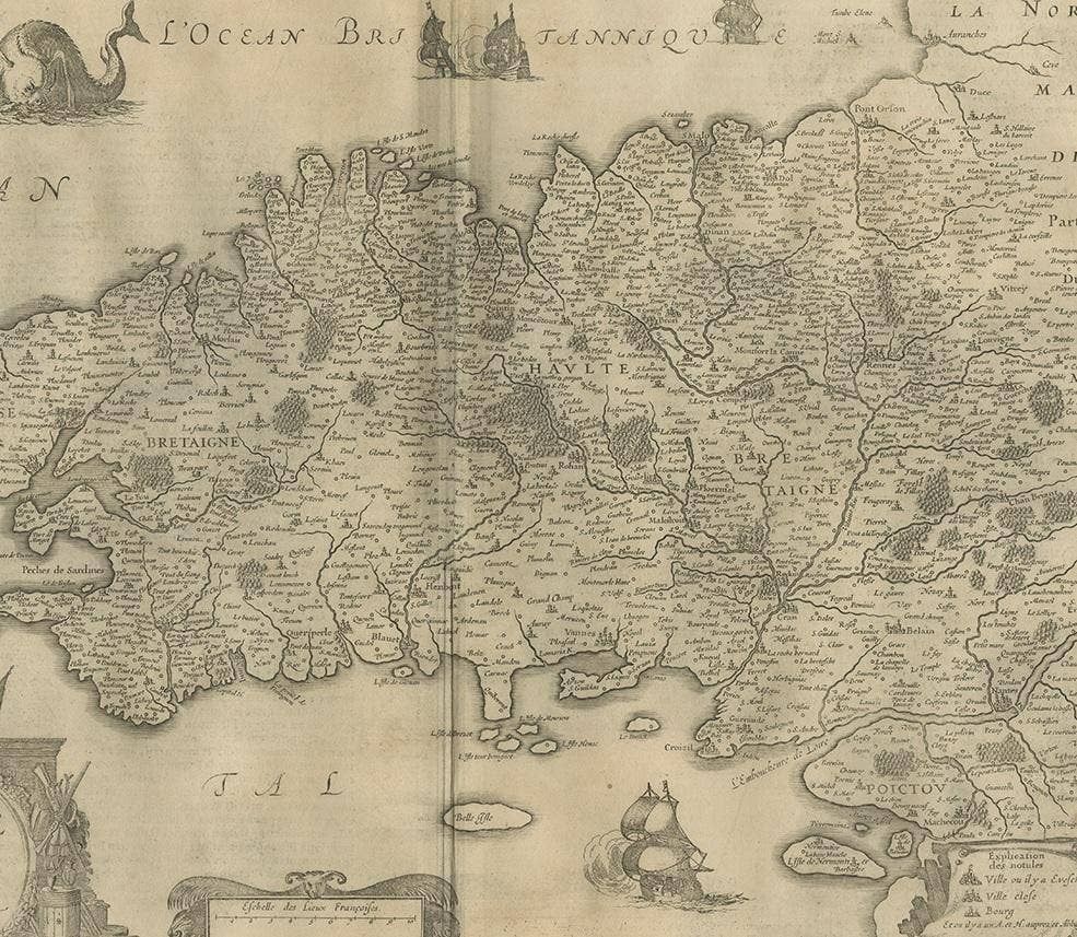 Antique Map of the Region of Bretagne by Janssonius '1657'