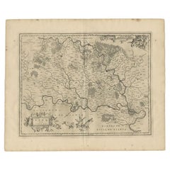 Antique Map of the Region of Brie by Janssonius, 1657