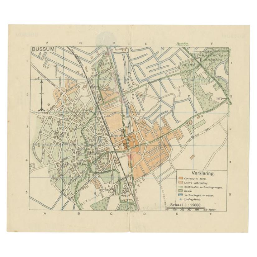 Antique Map of the Region of Bussum, c.1910 For Sale