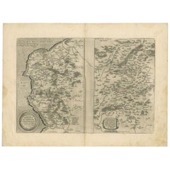 Mapa antiguo de la región de Calais y Vermandois de Ortelius