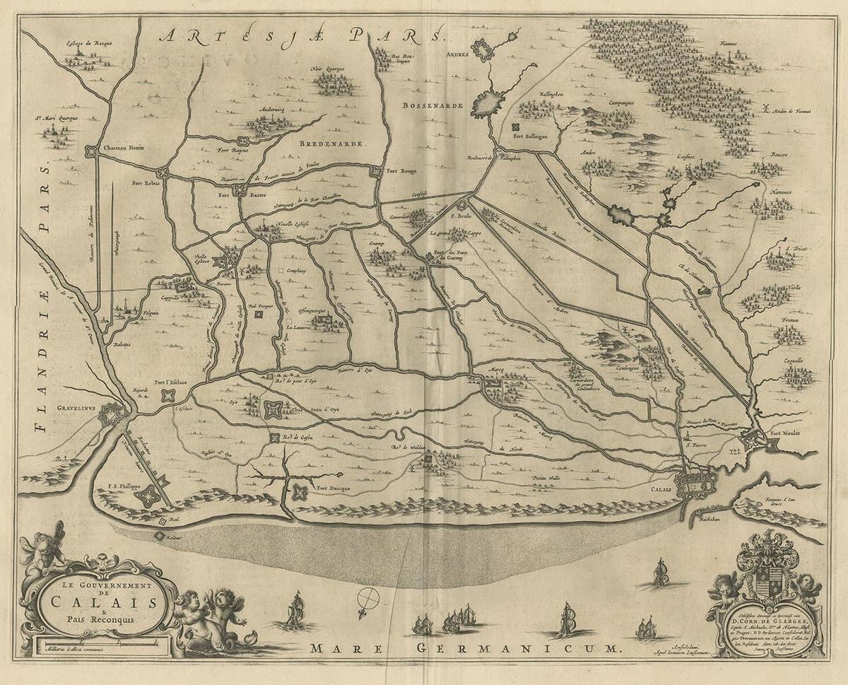 Antique Map of the North-Western Part of France by Janssonius (c.1657)