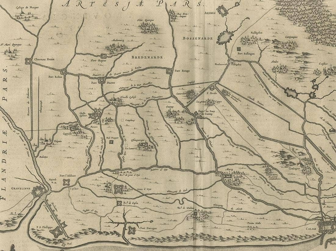 Antique Map of the North-Western Part of France by Janssonius (c.1657)