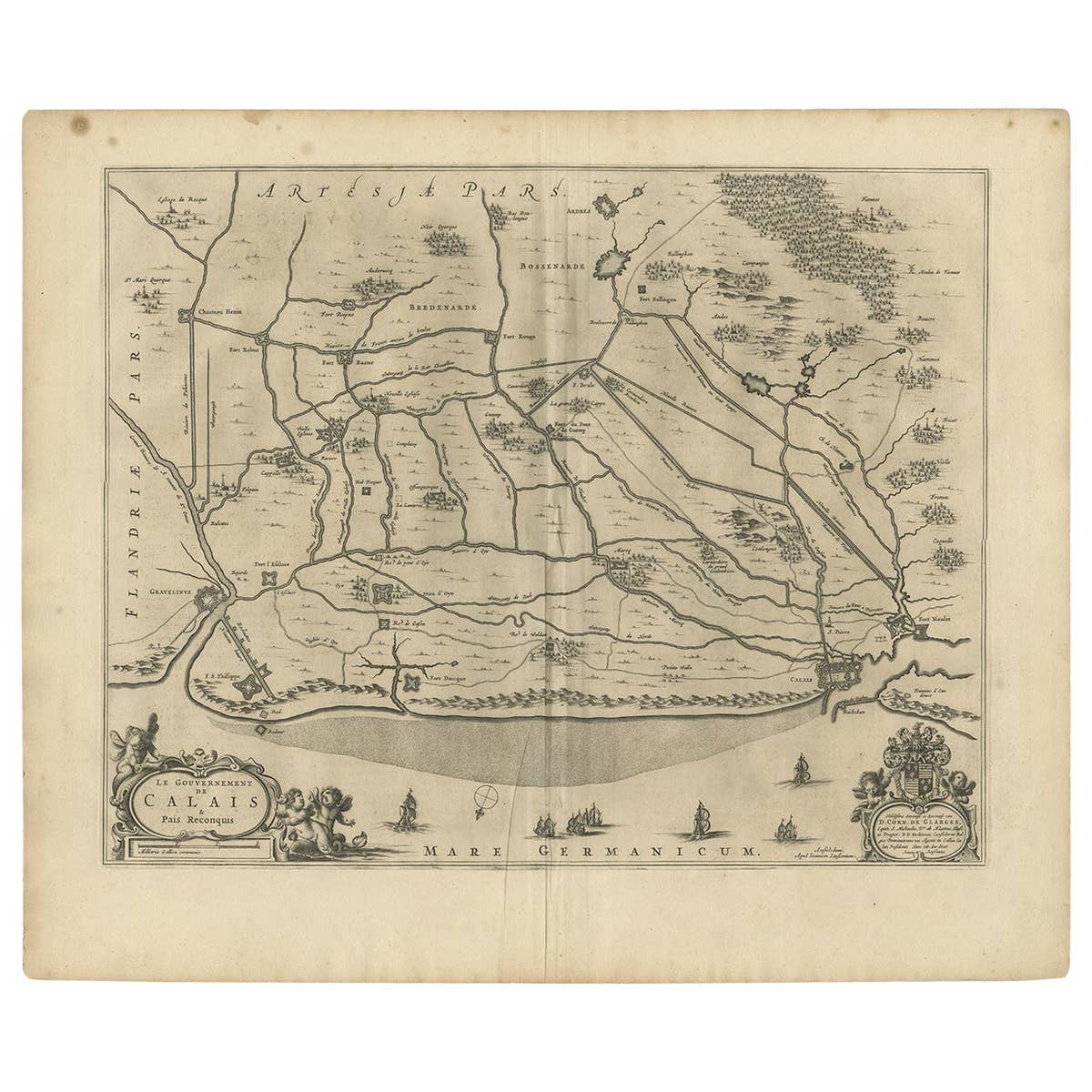 Antique Map of the North-Western Part of France by Janssonius (c.1657)