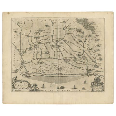 Antique Map of the North-Western Part of France by Janssonius (c.1657)