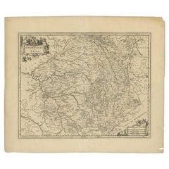 Antique Map of the Region of Champagne and Brie by Janssonius, c.1650