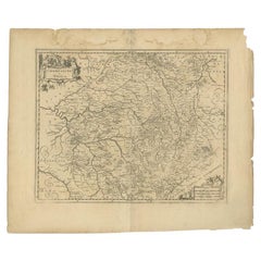Antique Map of the Region of Champagne and Brie, France, by Janssonius, c.1650