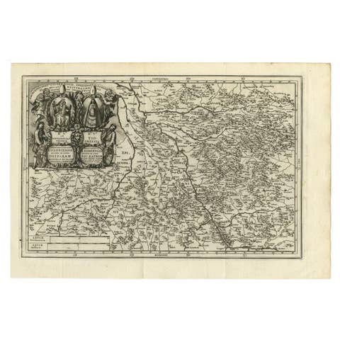 Antique Map of the Region of Cologne and Liege by Scherer, 1699